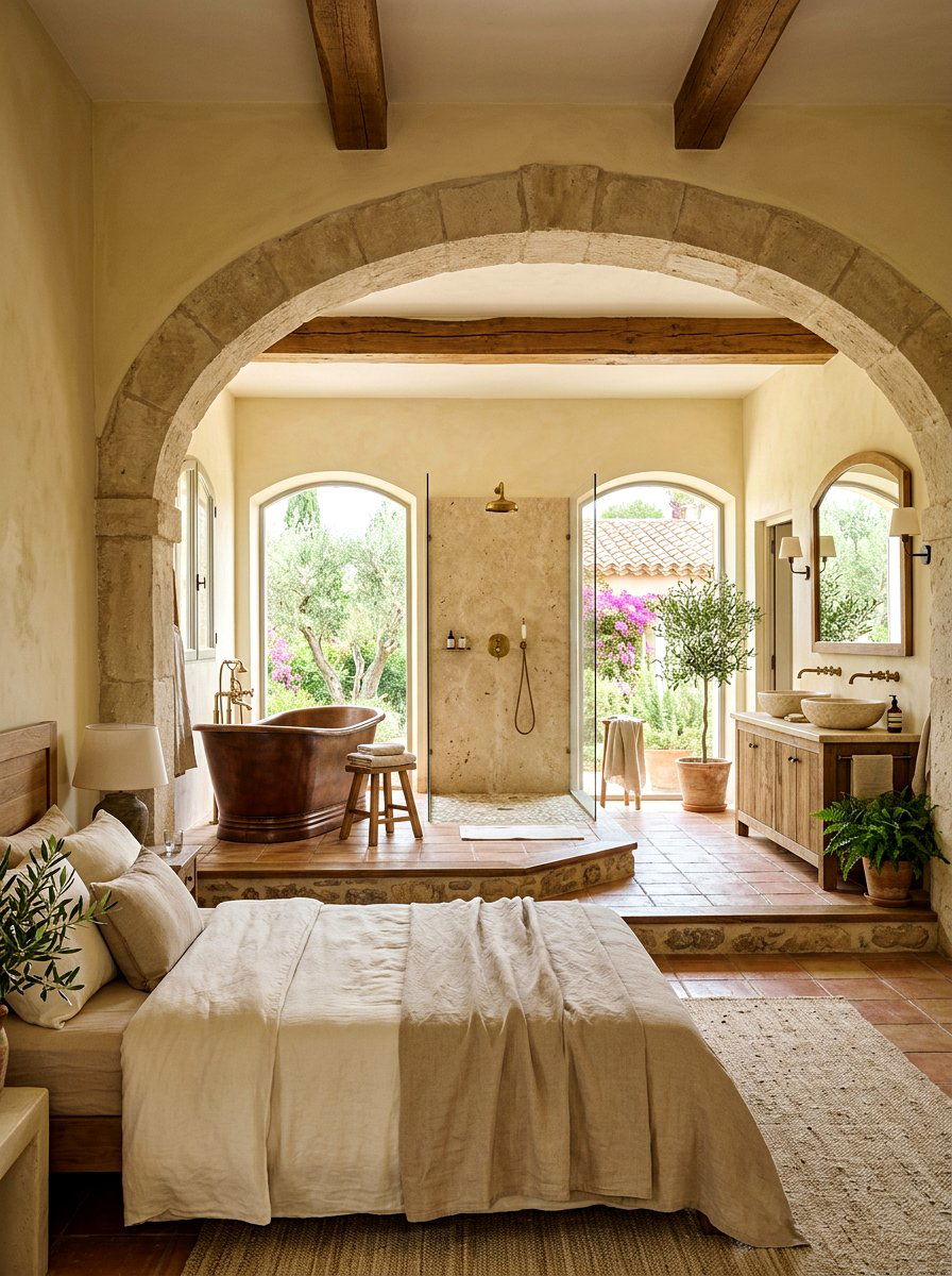 Open Concept Mediterranean Bathroom - 30 Mediterranean bathroom ideas