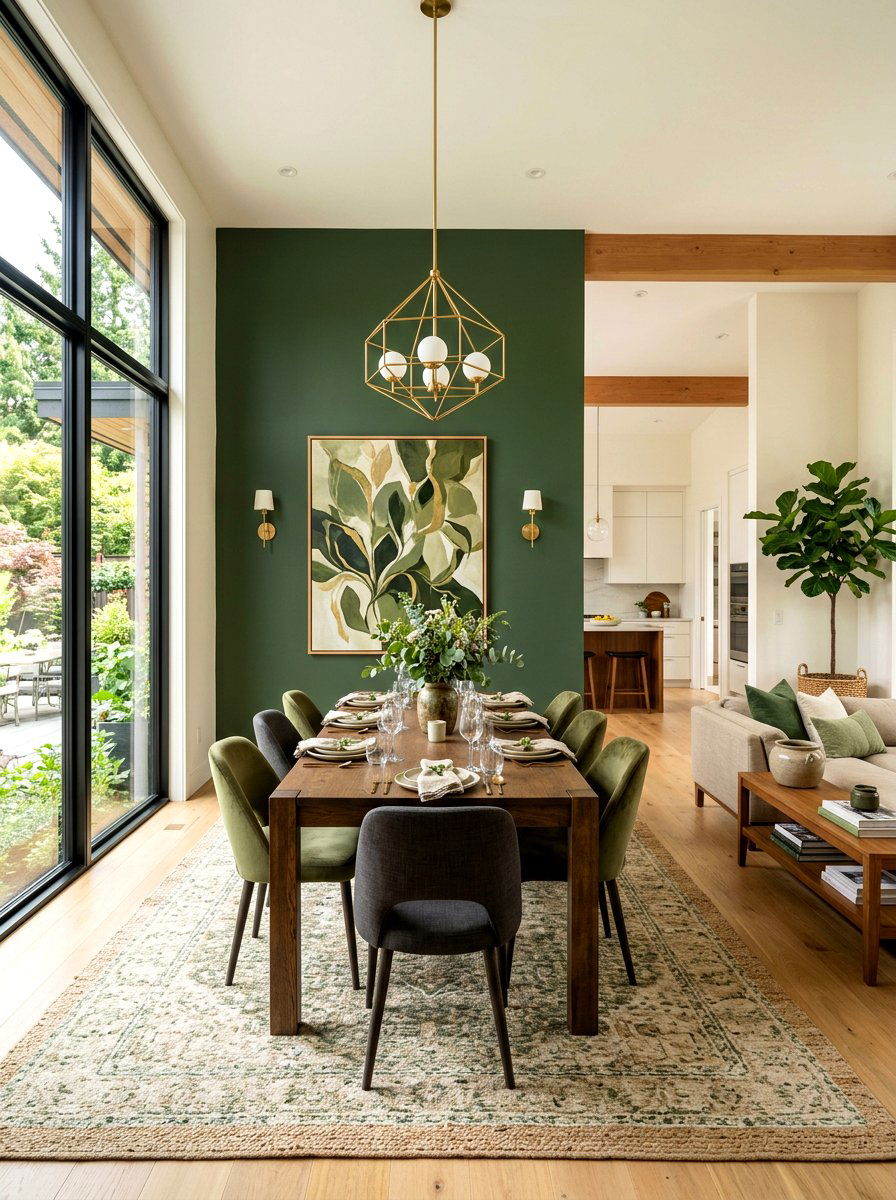 Open Concept Moss Green Dining Room - 30 moss green dining room ideas