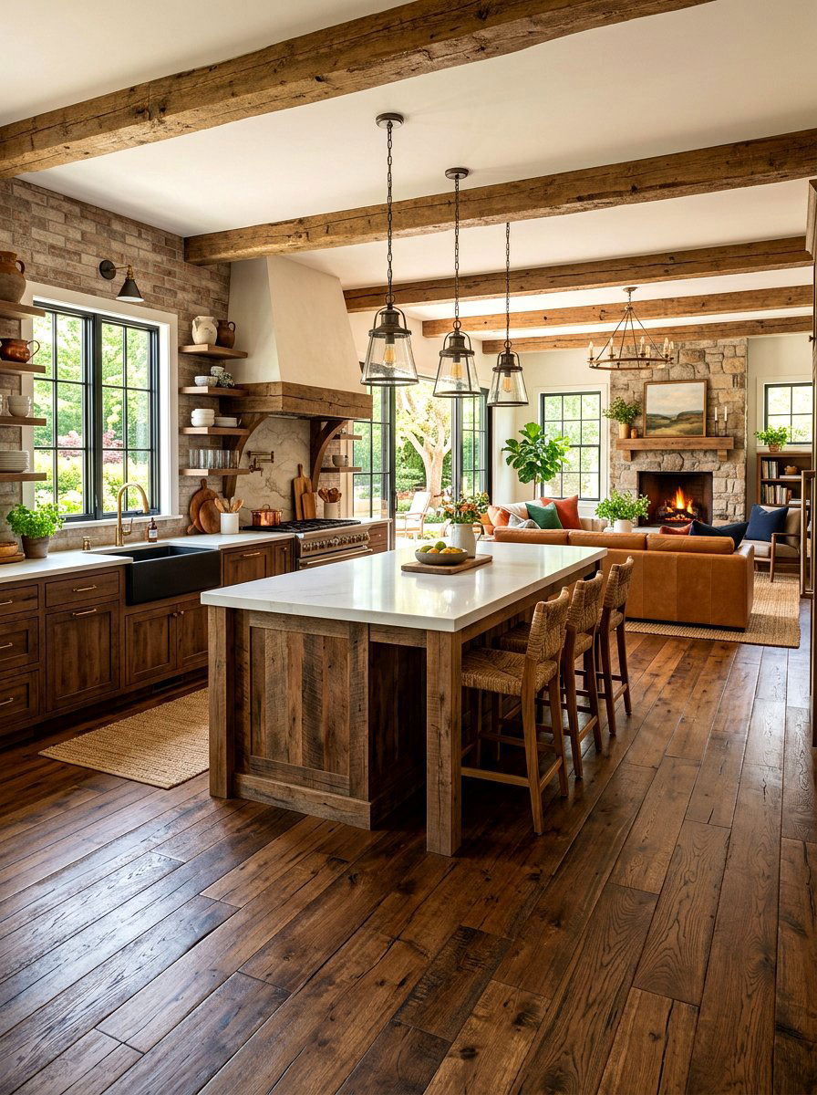 Open Concept Rustic Kitchen - 30 modern rustic kitchen ideas