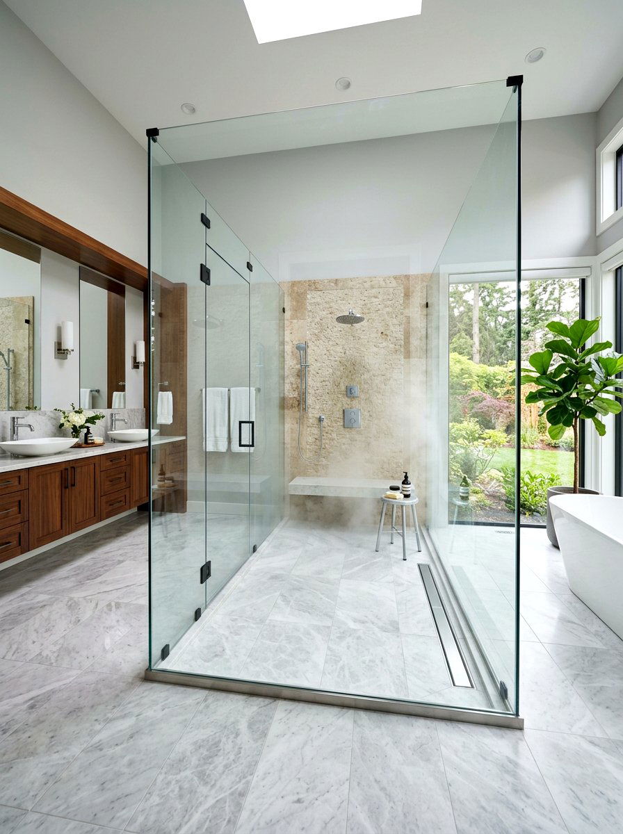 Open Concept Steam Shower - 30 steam shower bathroom ideas