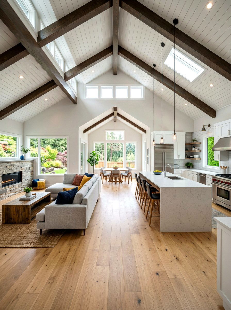 Open Concept Vaulted Great Room - 30 vaulted great room ideas