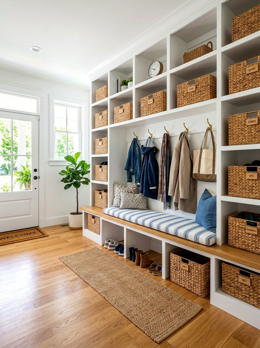 Open Cubby Storage - 30 English mudroom ideas