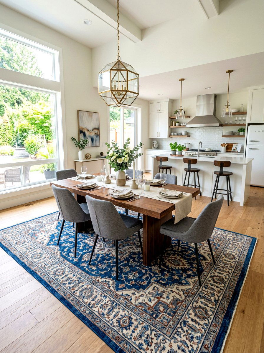 Open Dining With Area Rug - 30 open dining room ideas