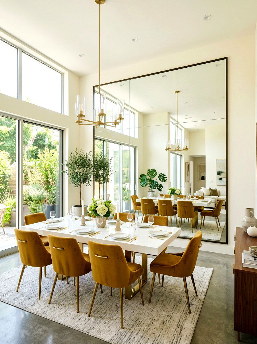 Open Dining With Large Mirror - 30 open dining room ideas