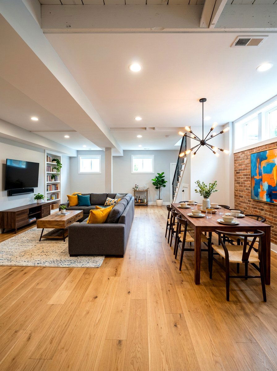 Open Floor Plan - 30 low ceiling basement ideas