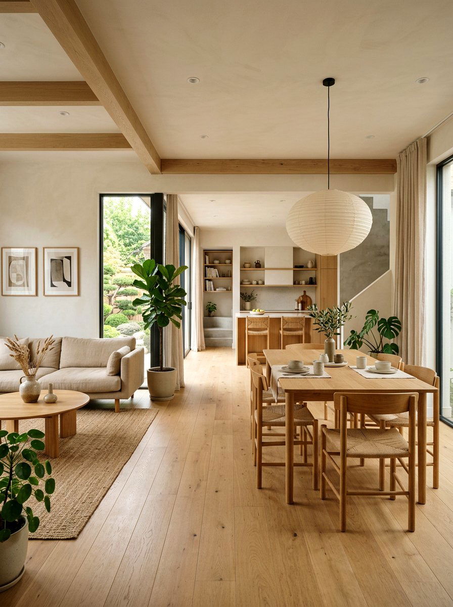 Open Floor Plan Space - 30 Japandi living room ideas