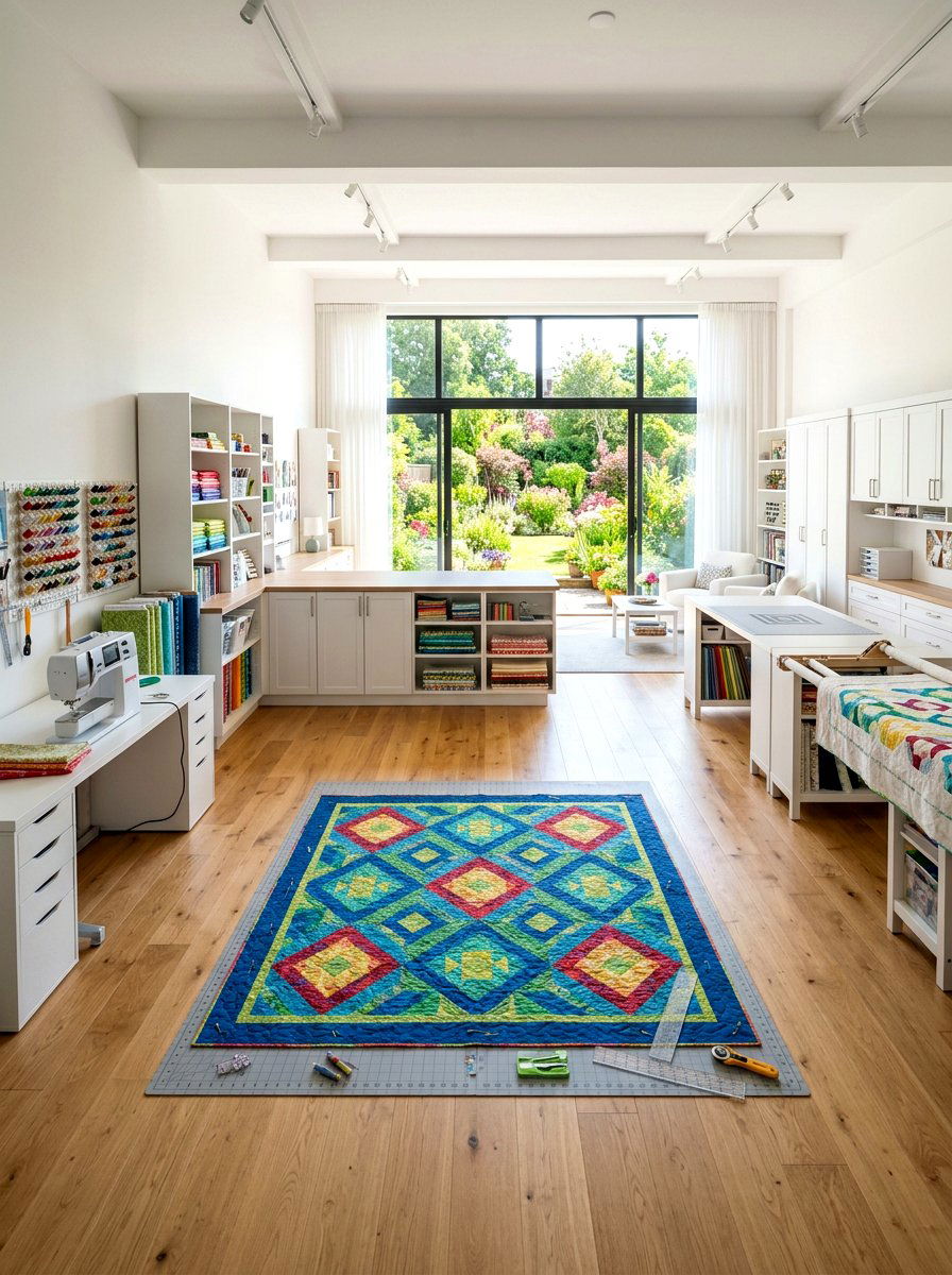 Open Floor Plan Studio - 30 quilting room ideas