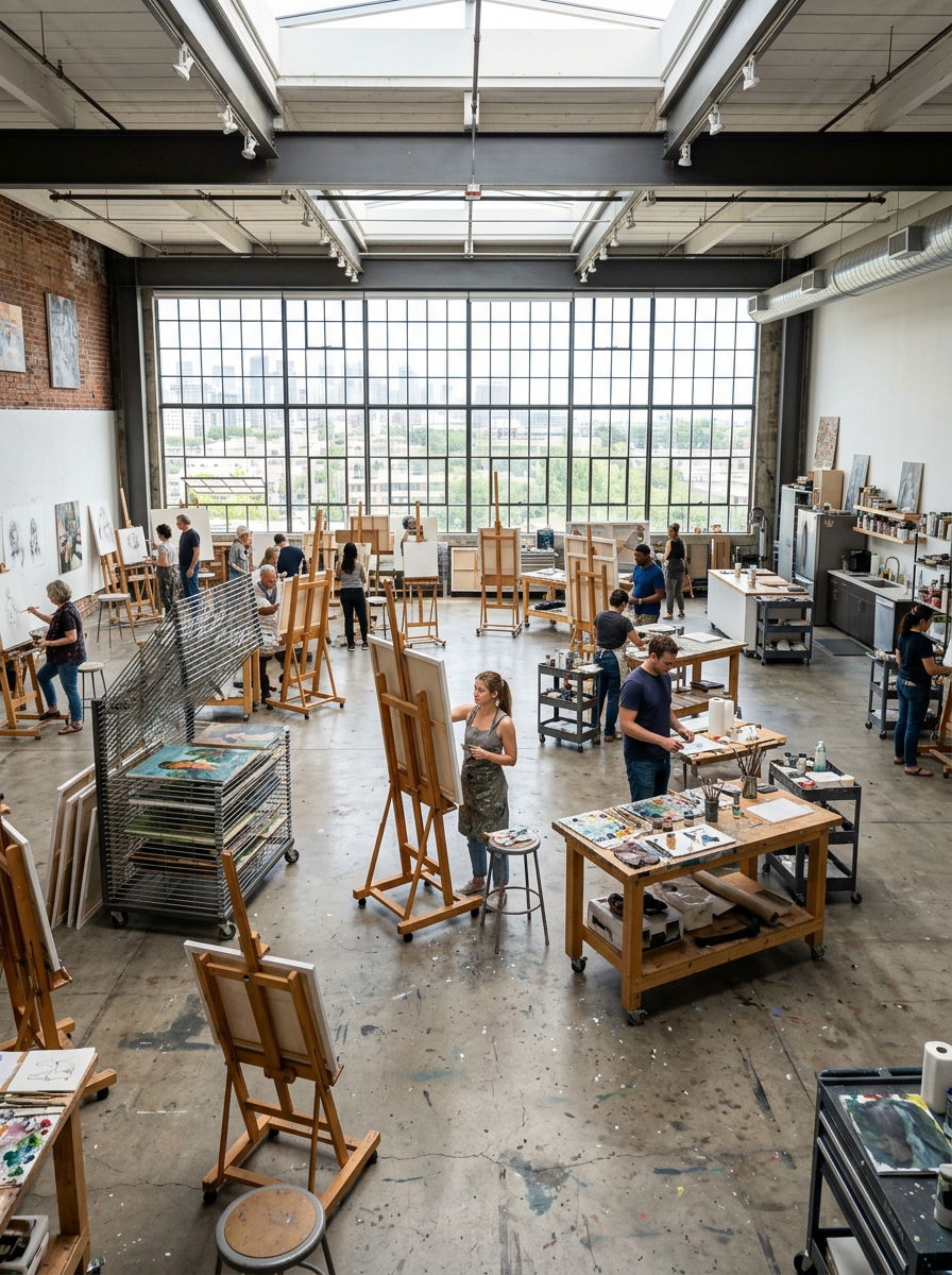 Open Floor Studio - 30 painting studio ideas