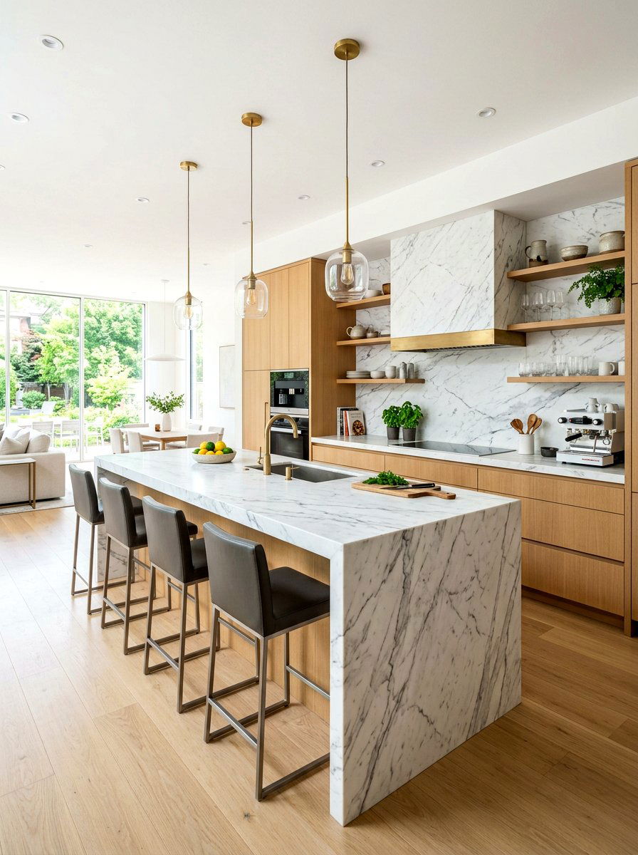 Open Kitchen Marble Countertop - 30 open kitchen ideas