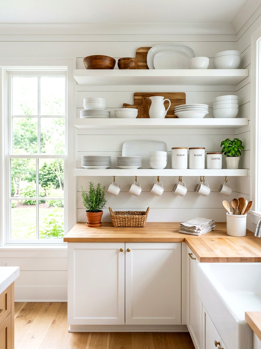 Open Kitchen Shelving - 30 no upper cabinet kitchen ideas