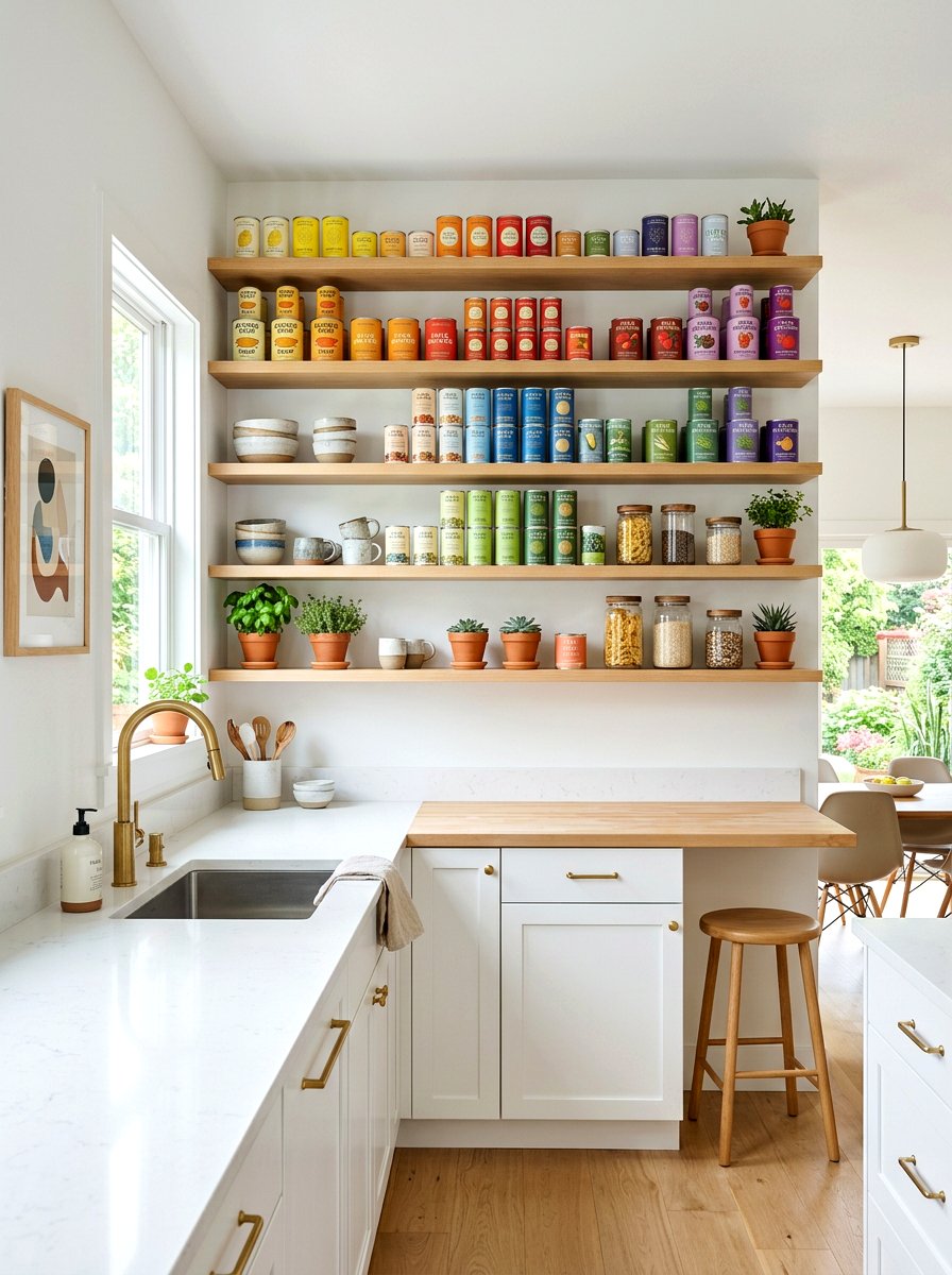 Open Kitchen Shelving - 30 can storage ideas
