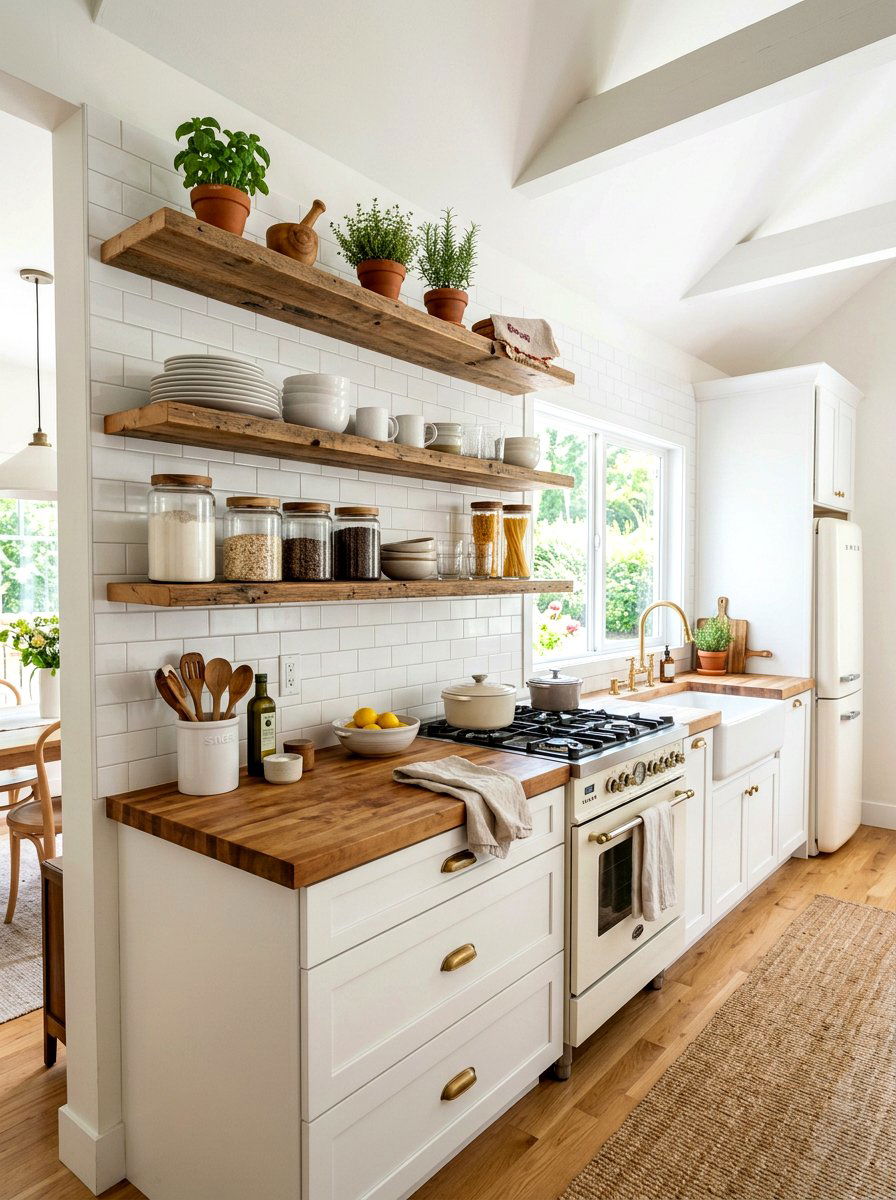 Open Kitchen Shelving - 30 french country decor ideas