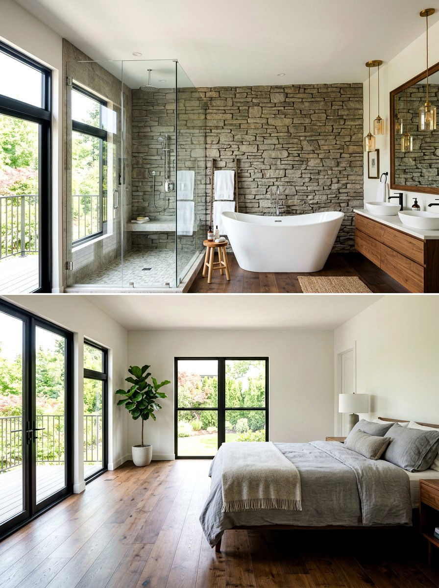 Open Layout Bathroom - 30 cabin bathroom ideas