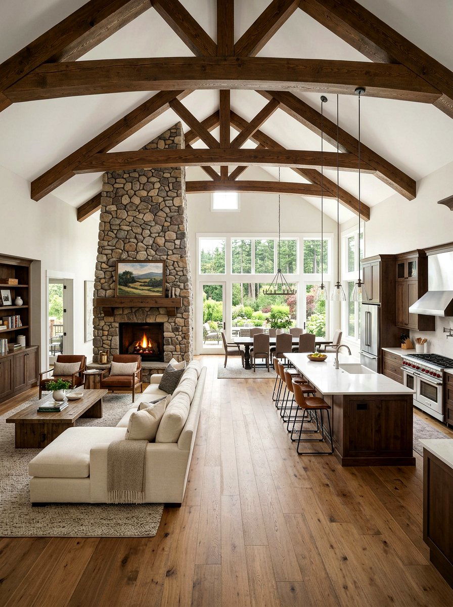 Open Living Space - 30 ski chalet decor ideas