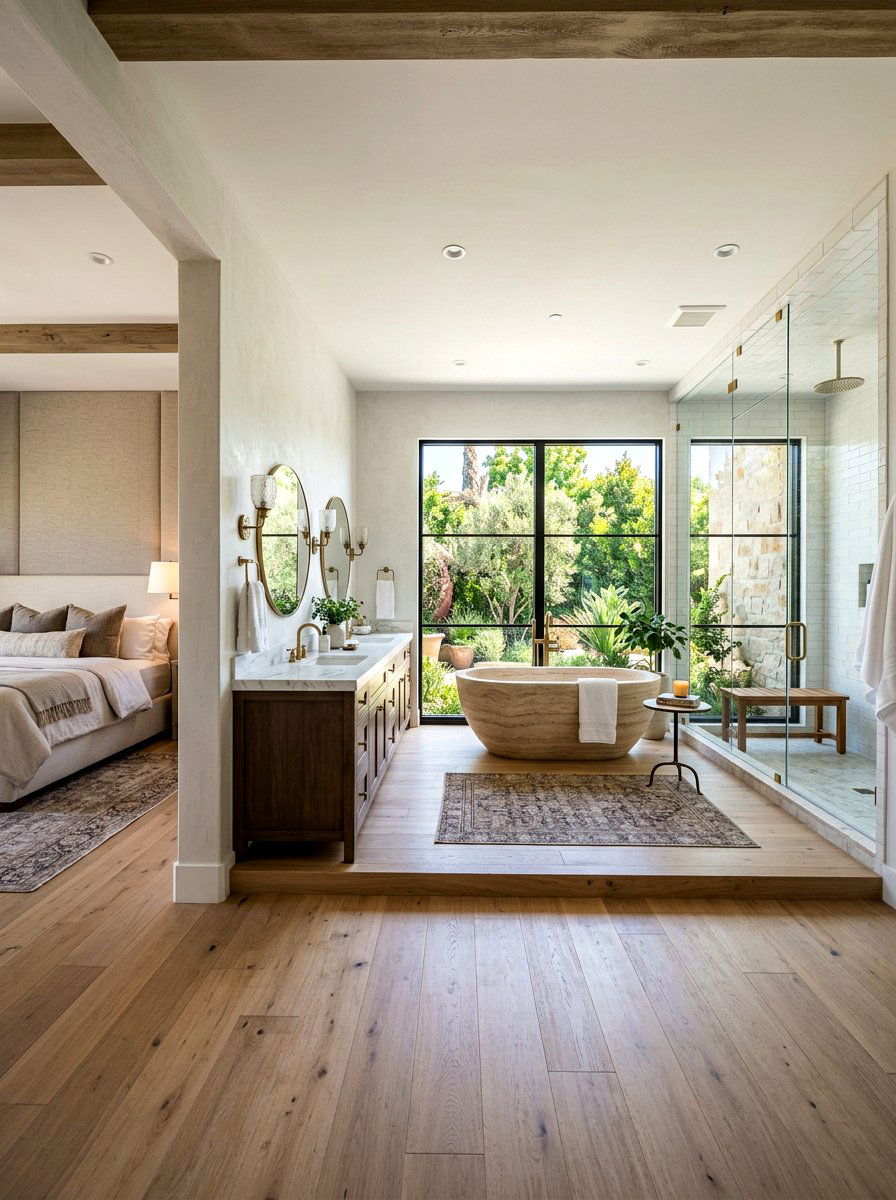 Open Master Bathroom - 30 rustic luxury bathroom ideas