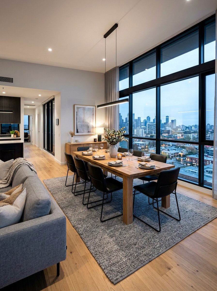 Open Plan Dining Room - 30 apartment dining room ideas