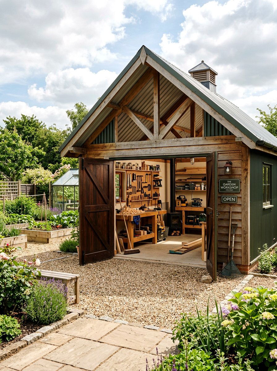 Open Plan Garden Workshop - 30 office shed garden ideas