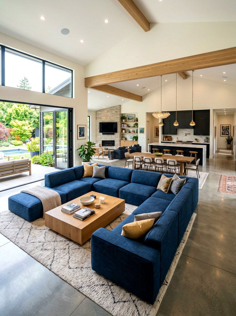 Open Plan Large Sectional - 30 pit sofa living room ideas
