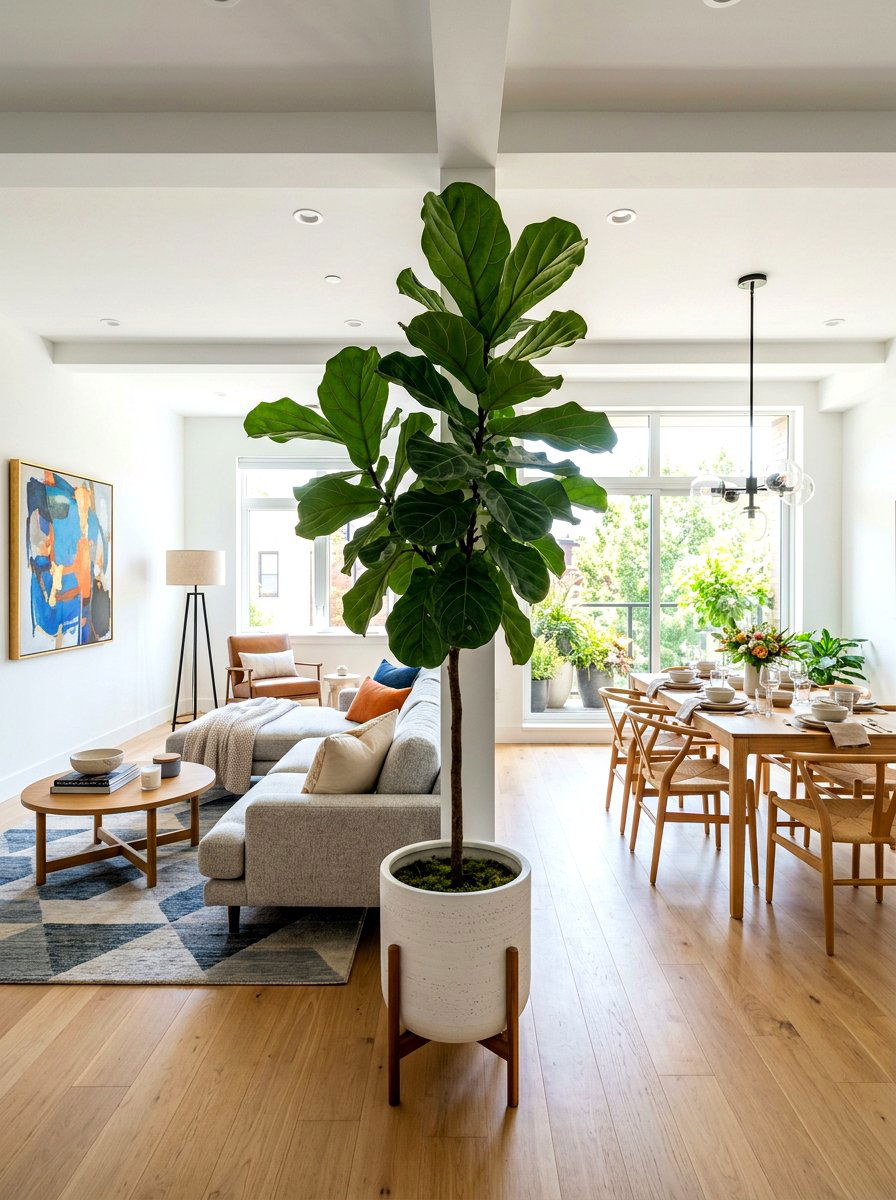 Open Plan Living Fiddle Leaf Fig - 30 fiddle leaf fig decor ideas