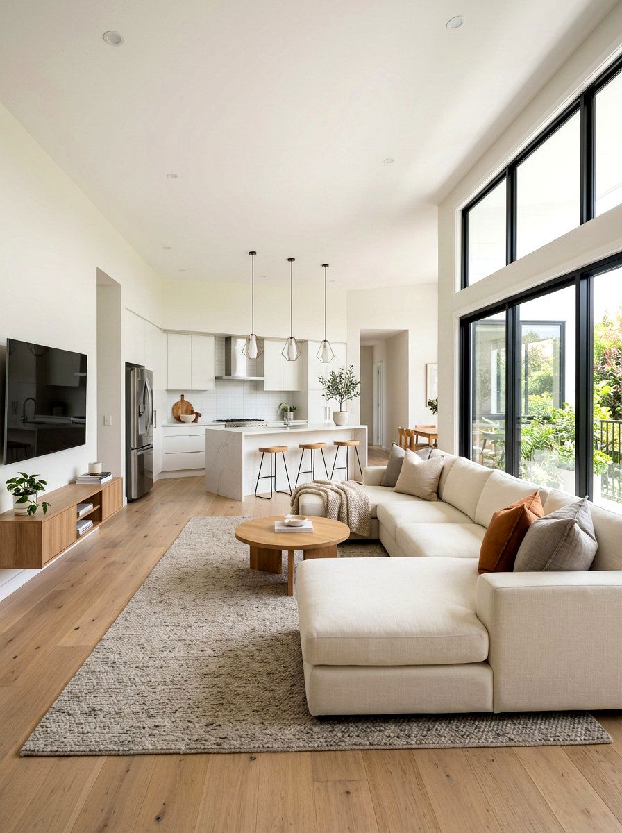 Open Plan Living Room Cream Sofa - 30 cream sofa living room ideas