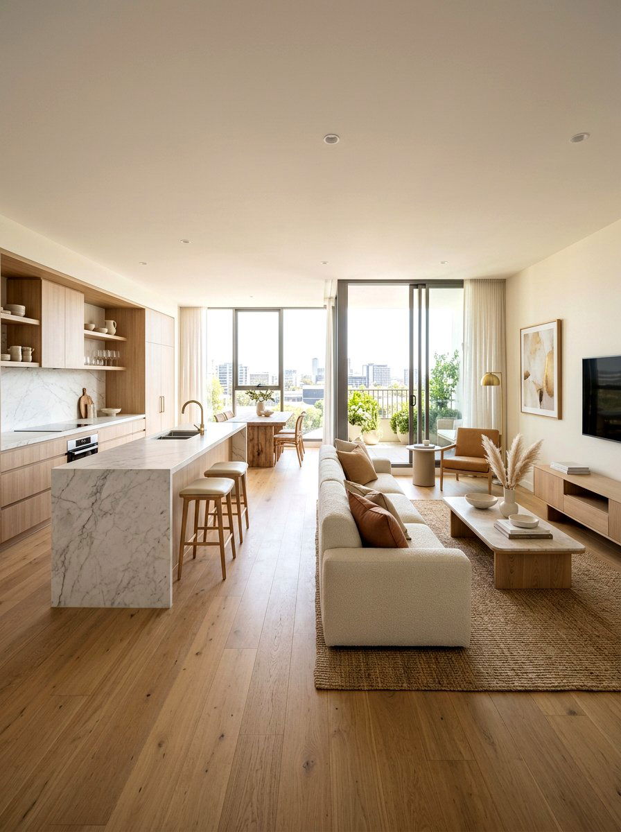 Open Plan Living - 30 quiet luxury apartment ideas