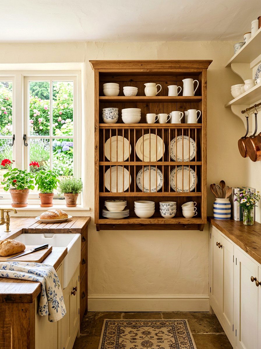 Open Plate Rack Kitchen - 30 heritage kitchen decor ideas