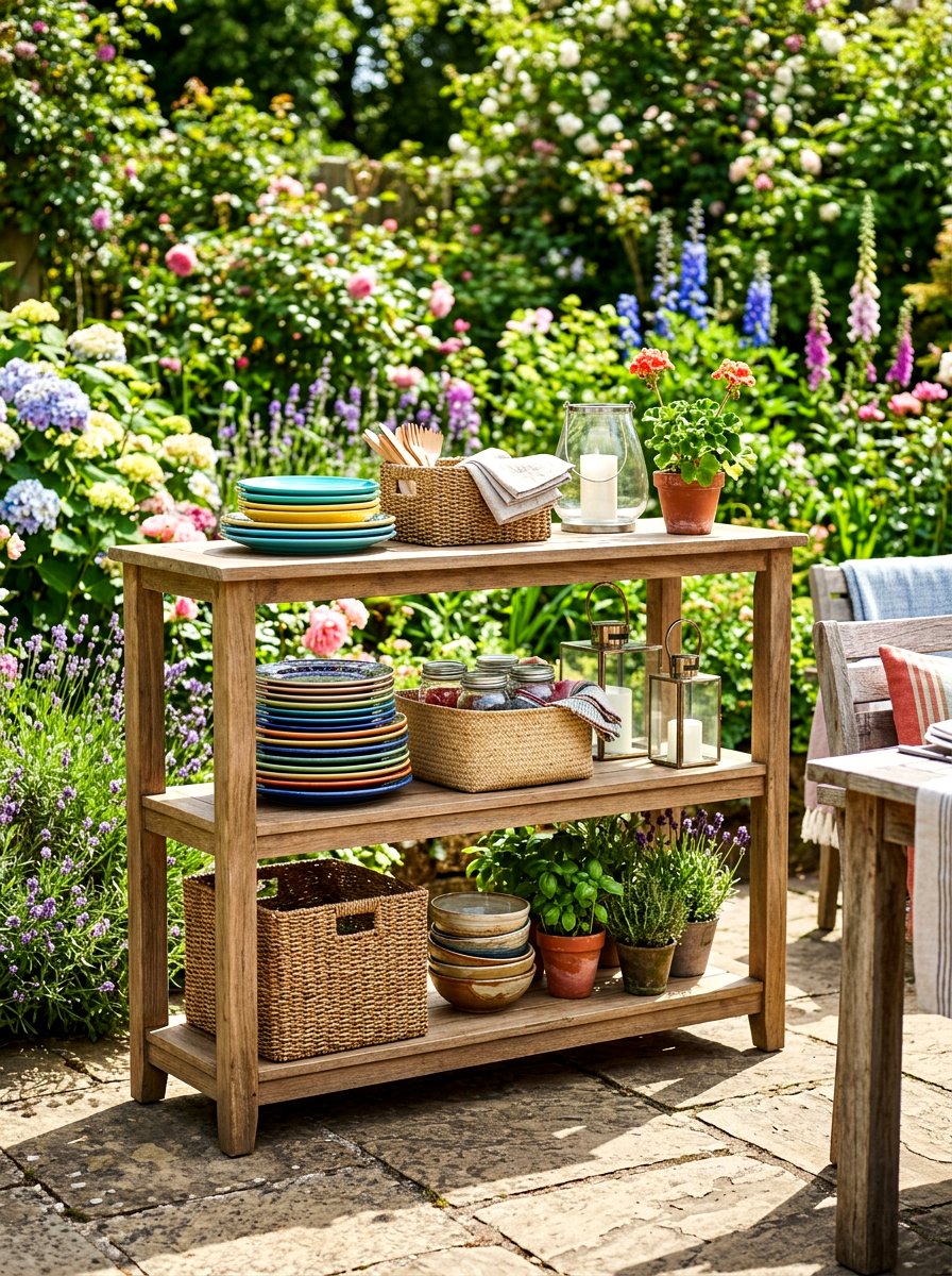 Open Shelf Buffet - 30 outdoor buffet cabinet ideas