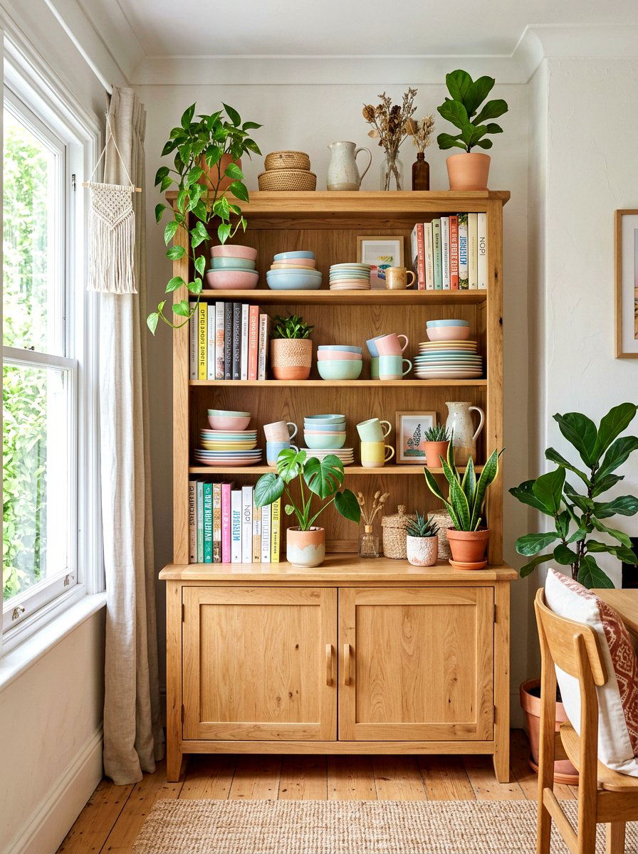 Open Shelf Display Hutch - 30 kitchen hutch ideas
