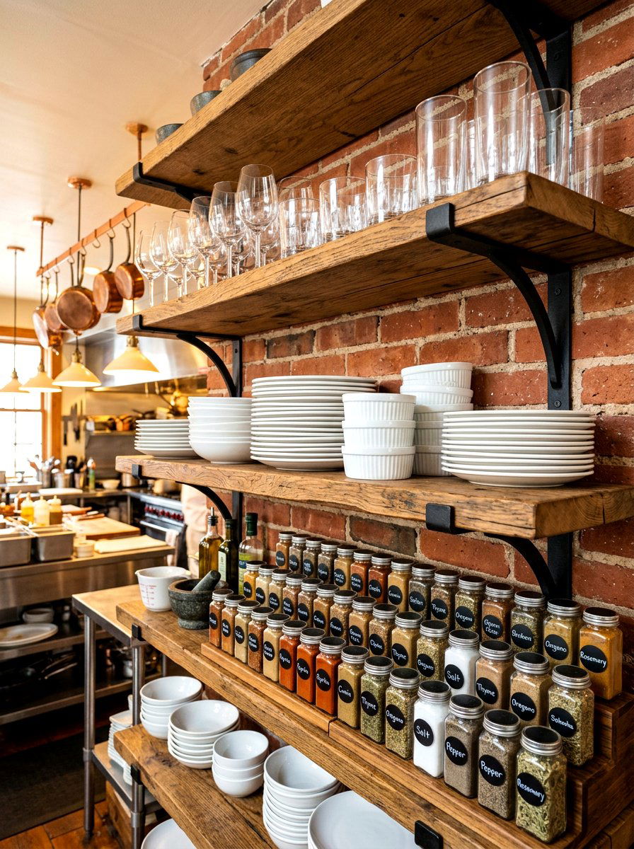 Open Shelf Display - 30 bistro dining room ideas