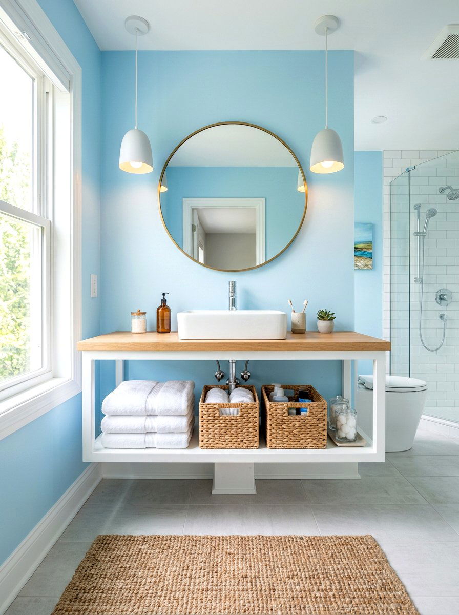 Open Shelf Floating Vanity Bathroom - 30 floating vanity ideas