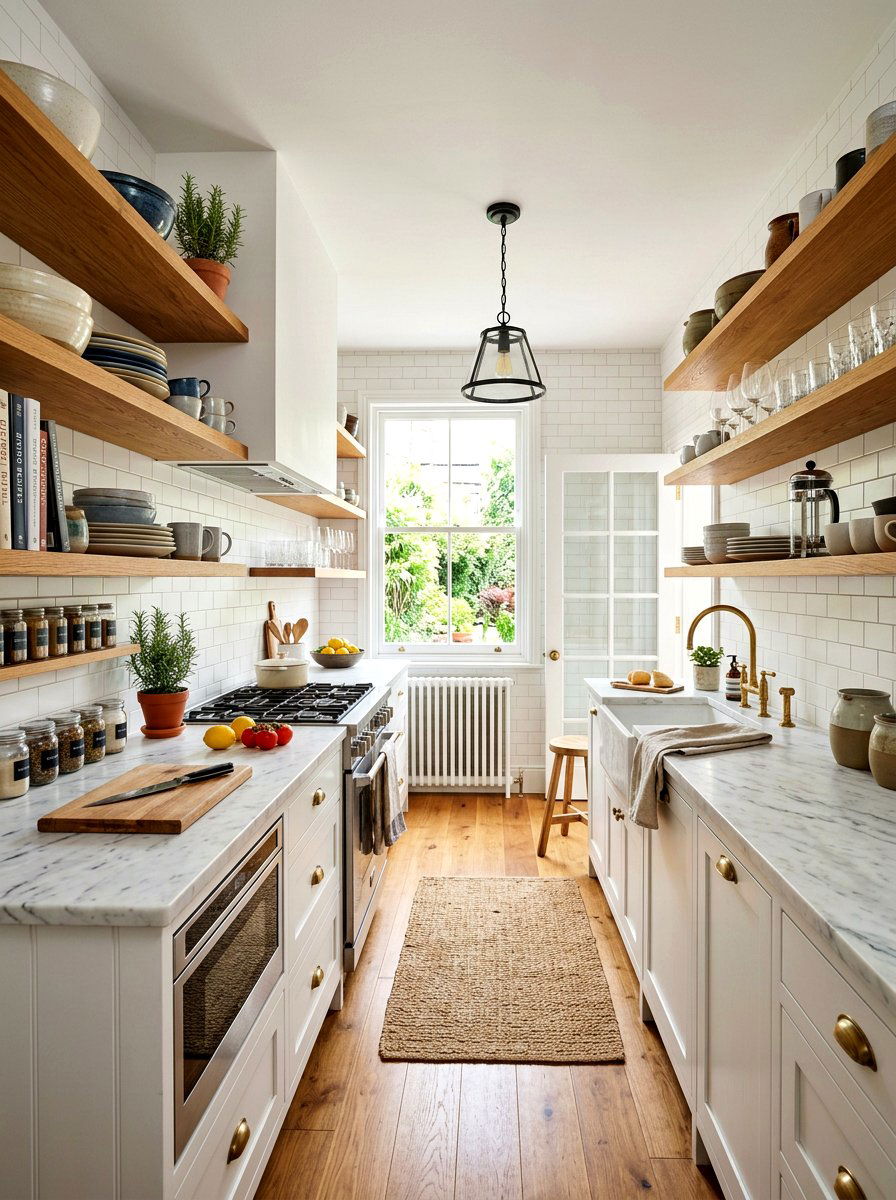 Open Shelf Galley Kitchen - 30 galley kitchen ideas