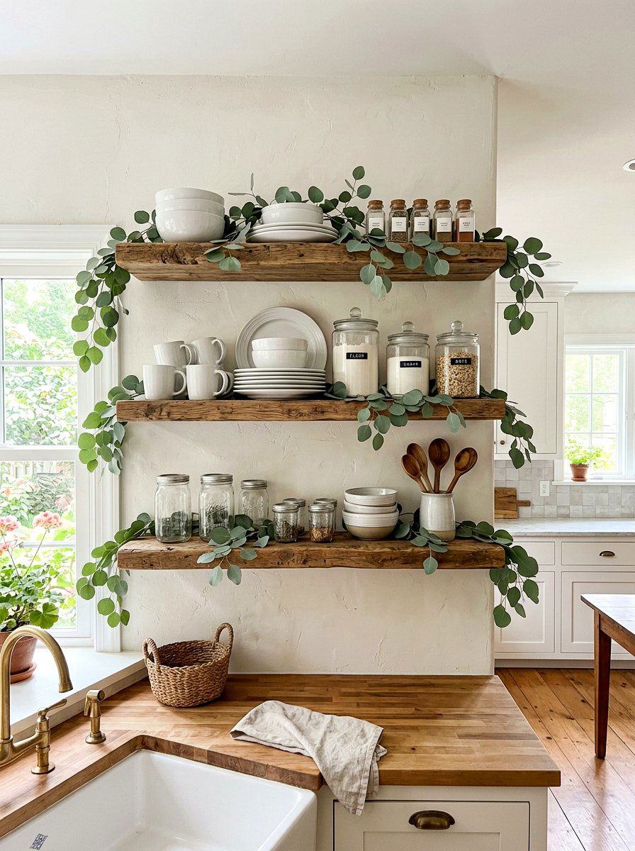 Open Shelf Garland - 30 garland styling ideas
