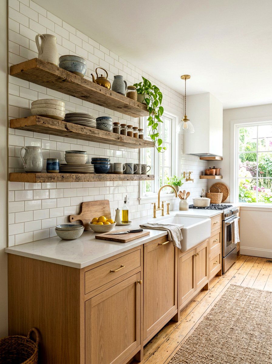 Open Shelf Kitchen - 30 rustic kitchen ideas