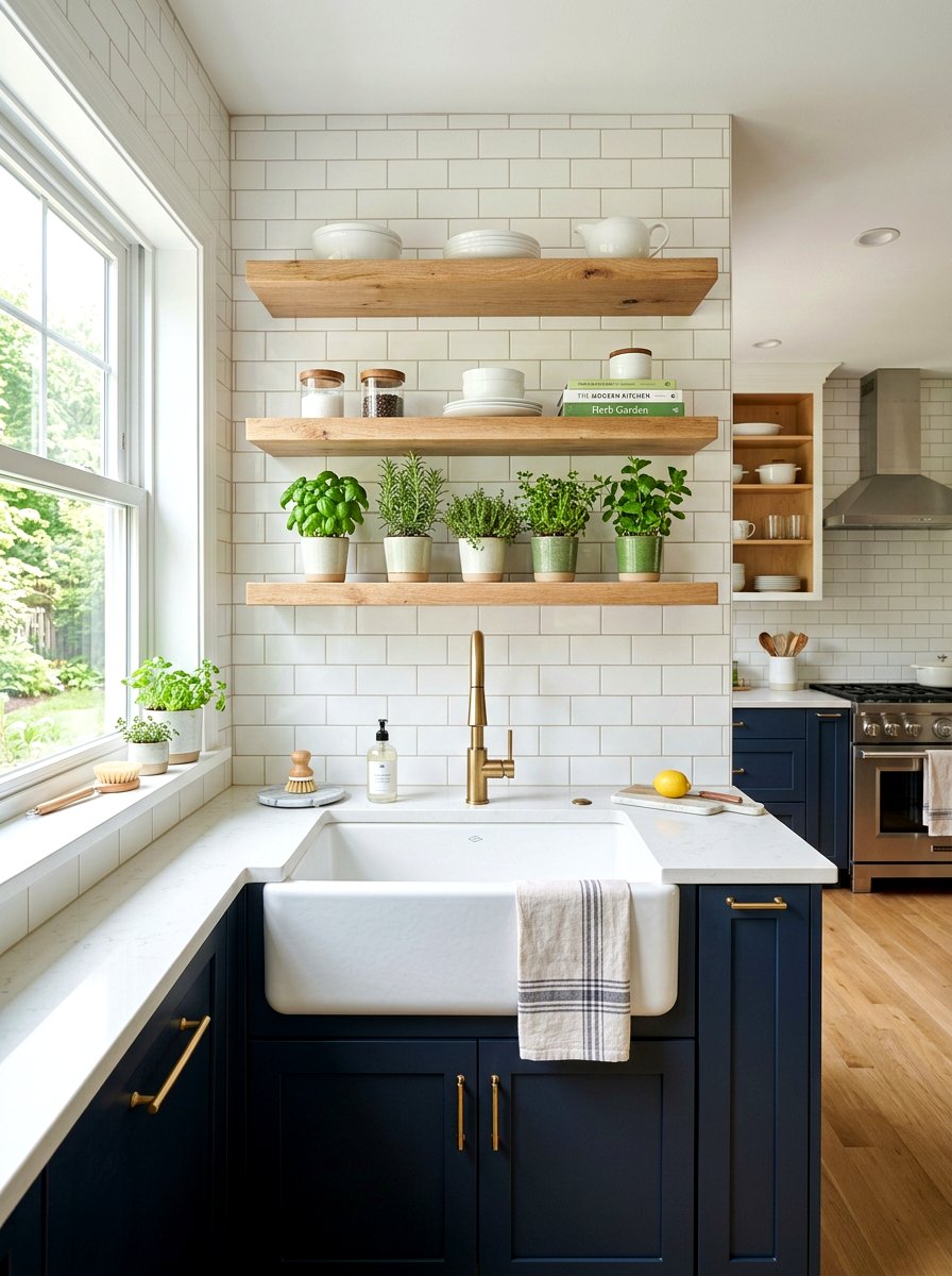 Open Shelf Kitchen Sink - 30 apron sink kitchen ideas