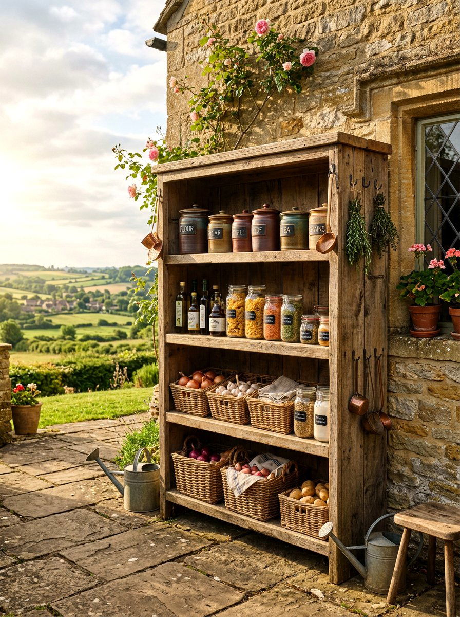 Open Shelf Larder - 30 messy kitchen ideas