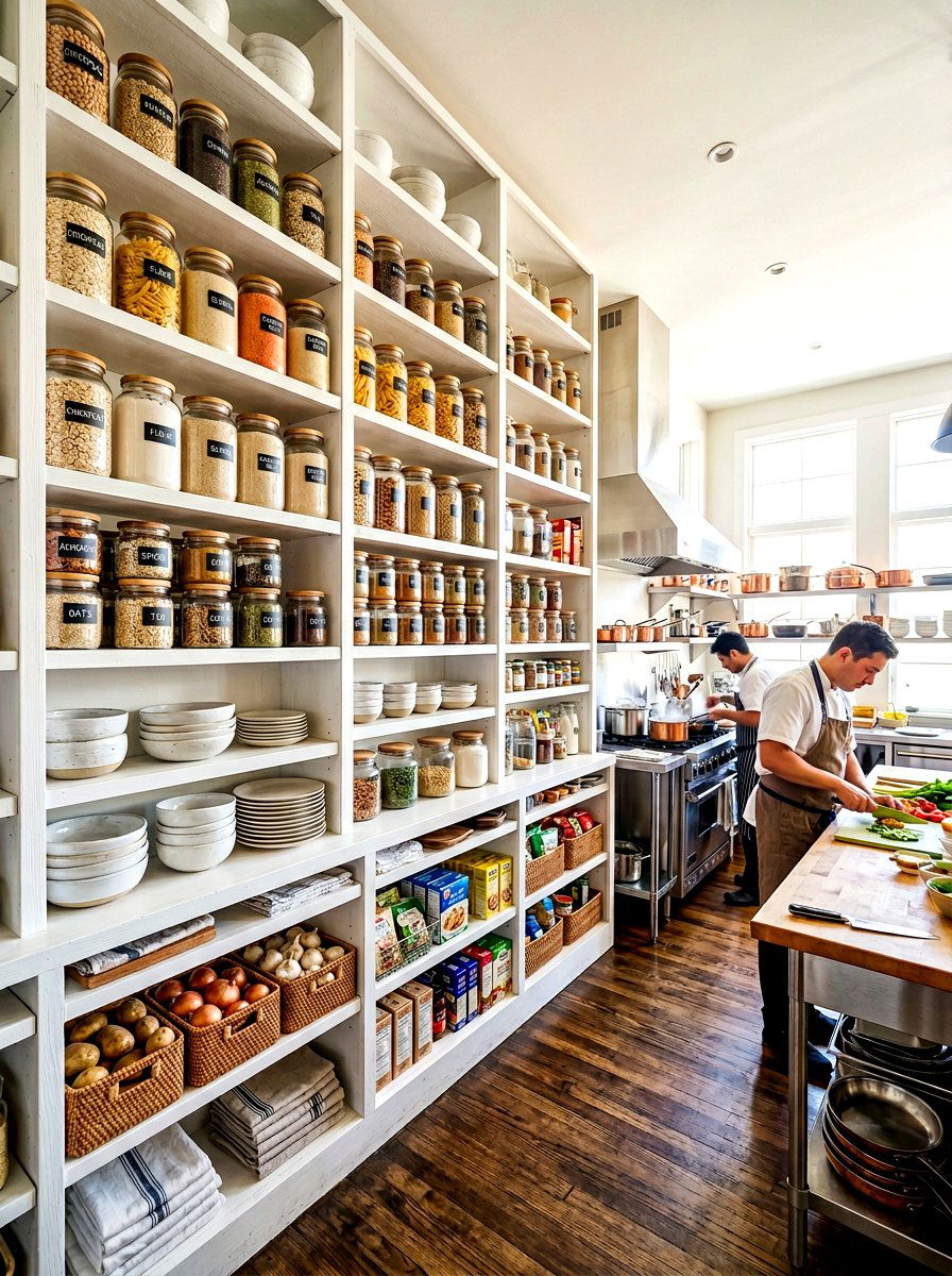 Open Shelf Pantry - 30 freestanding pantry cabinet ideas