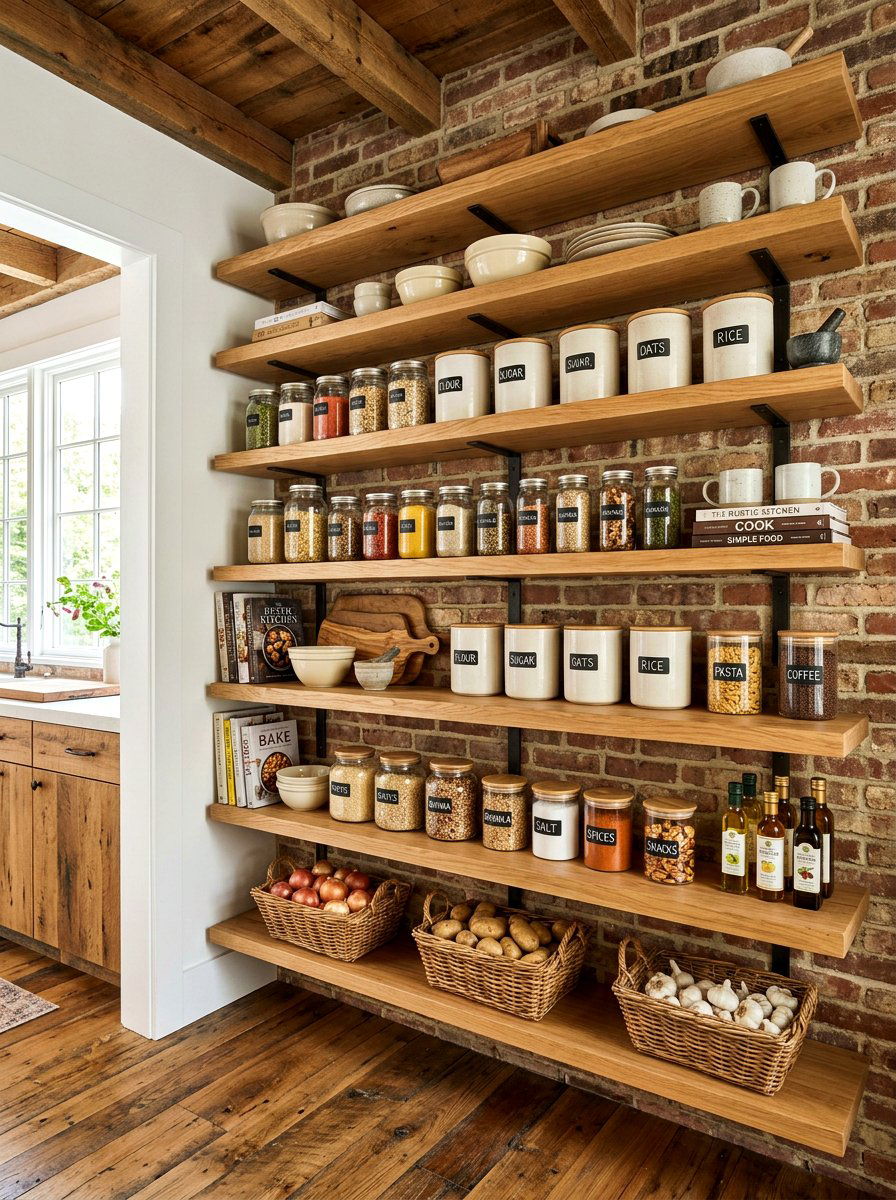 Open Shelf Pantry Wall - 30 full wall pantry cabinet ideas
