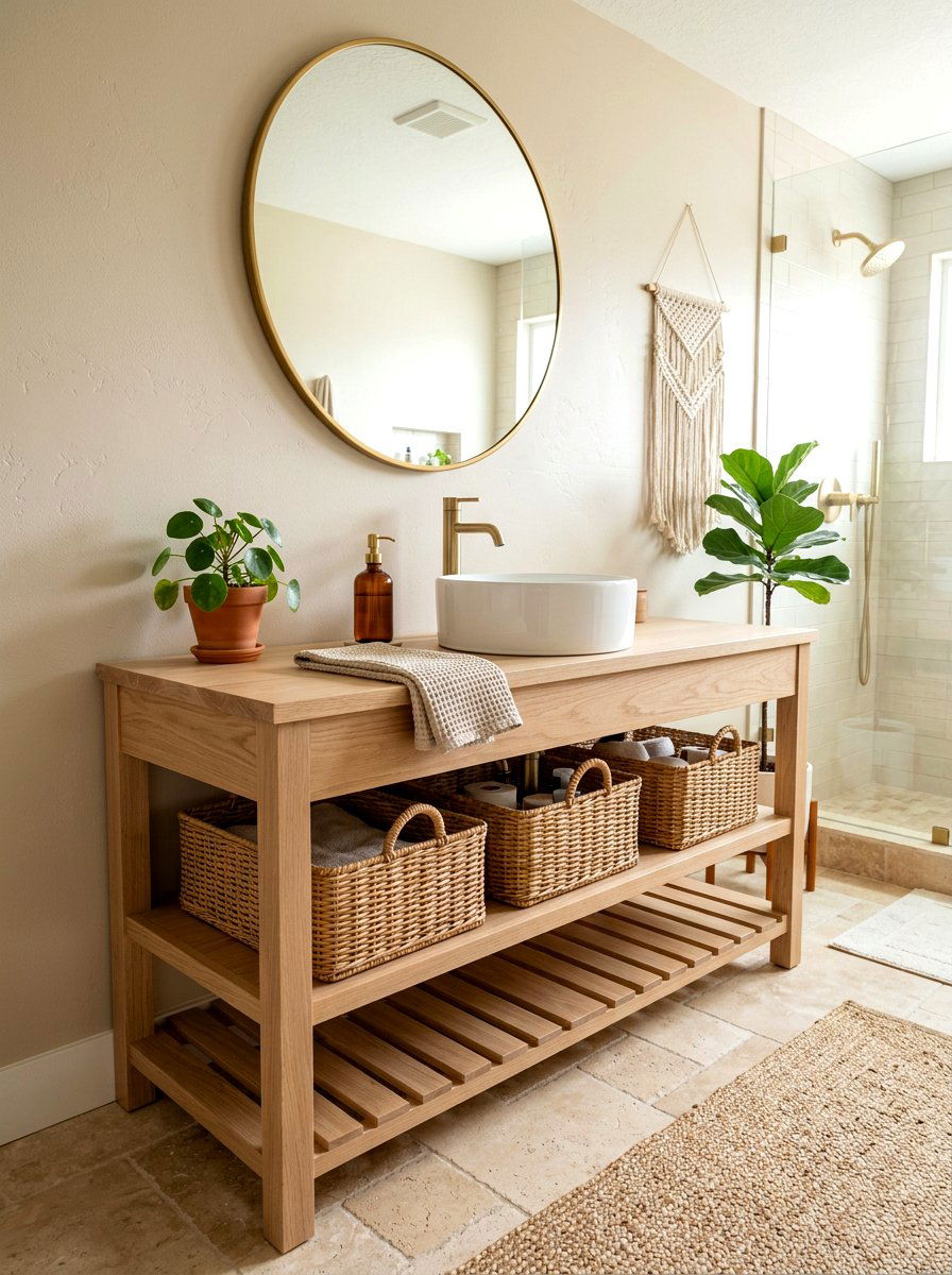 Open Shelf Vanity - 30 bathroom vanity ideas