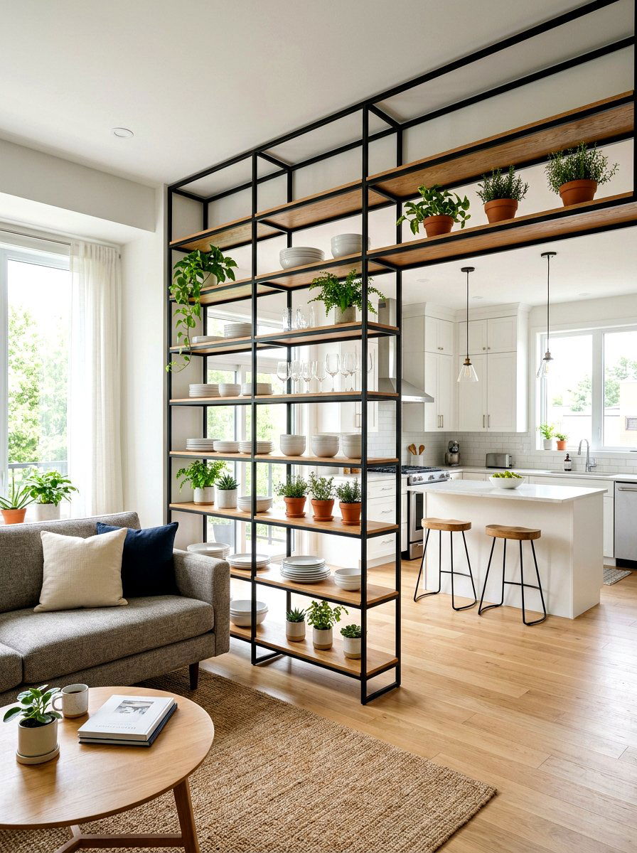 Open Shelving - 30 room divider ideas