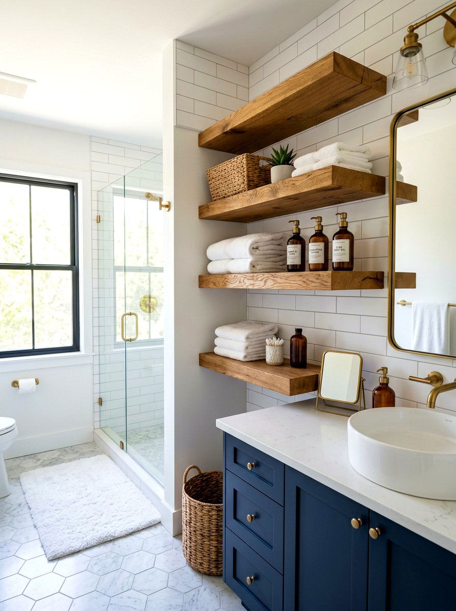 Open Shelving Bathroom - 30 Pinterest bathroom ideas