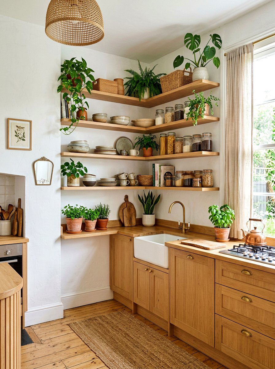 Open Shelving Corner Kitchen - 30 blind corner cabinet ideas