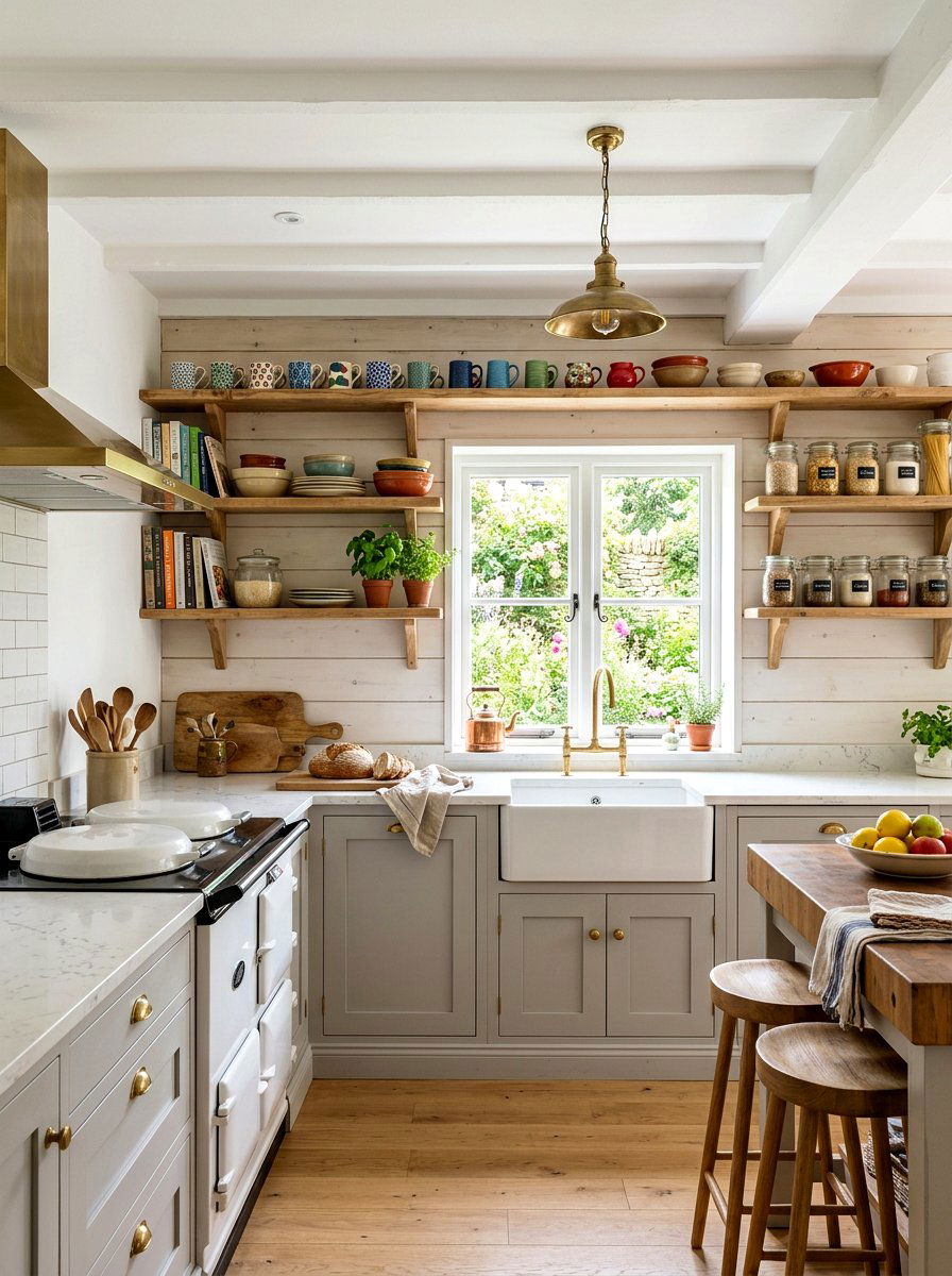 Open Shelving Cottage Kitchen - 30 storybook kitchen ideas