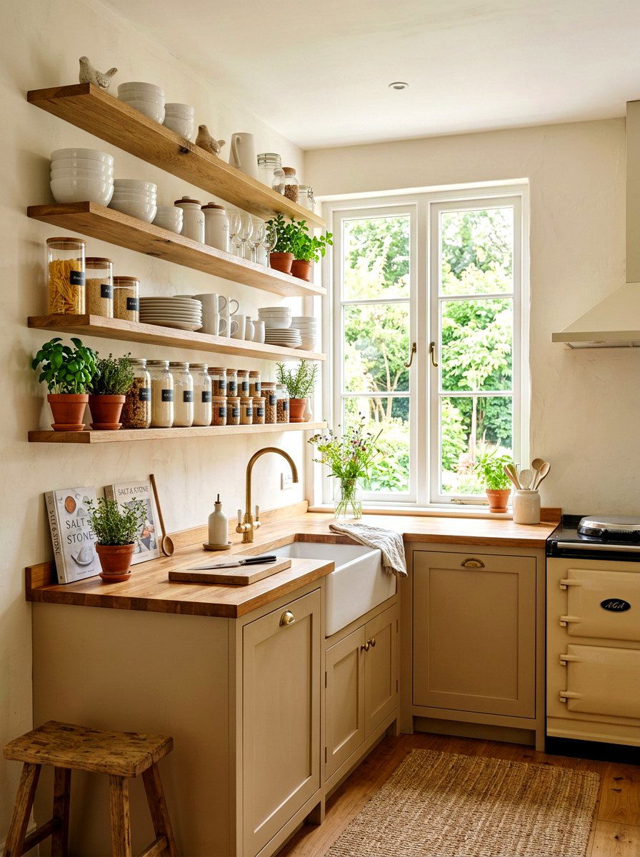 Open Shelving Display - 30 Nancy Meyers kitchen ideas
