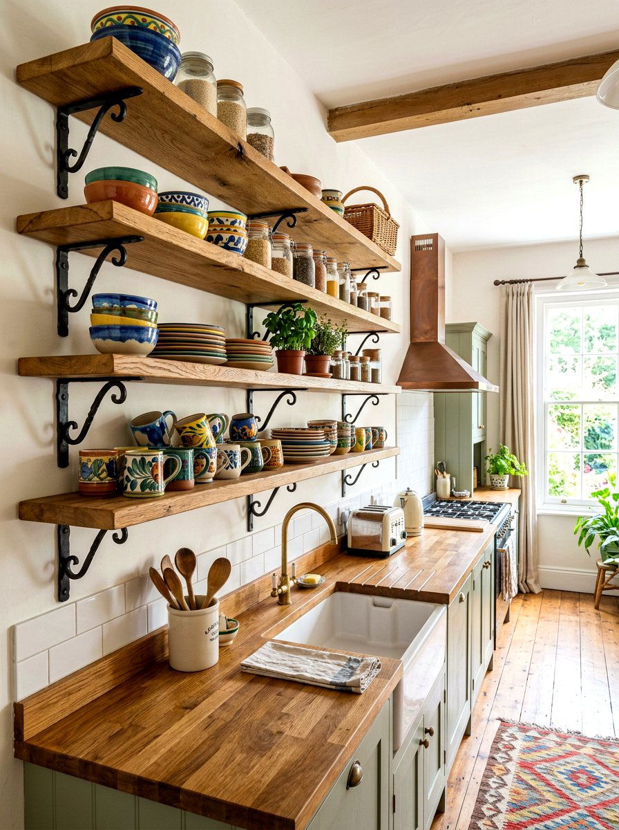 Open Shelving Kitchen - 30 cottage kitchen ideas