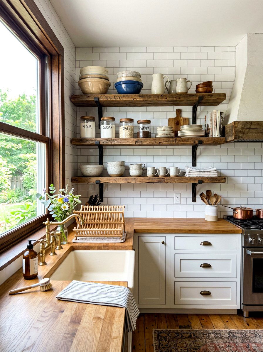 Open Shelving Kitchen - 30 bakery style kitchen ideas
