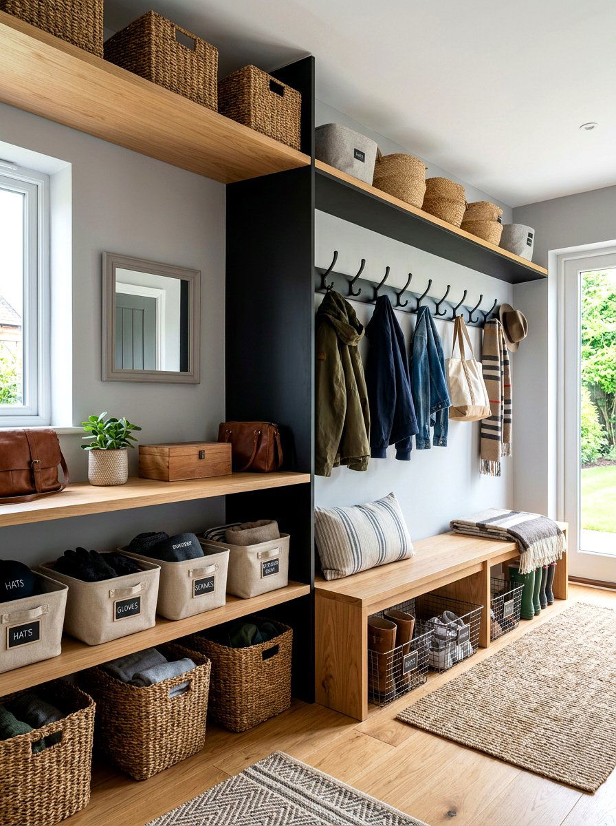 Open Shelving Mudroom - 30 entry closet mudroom ideas