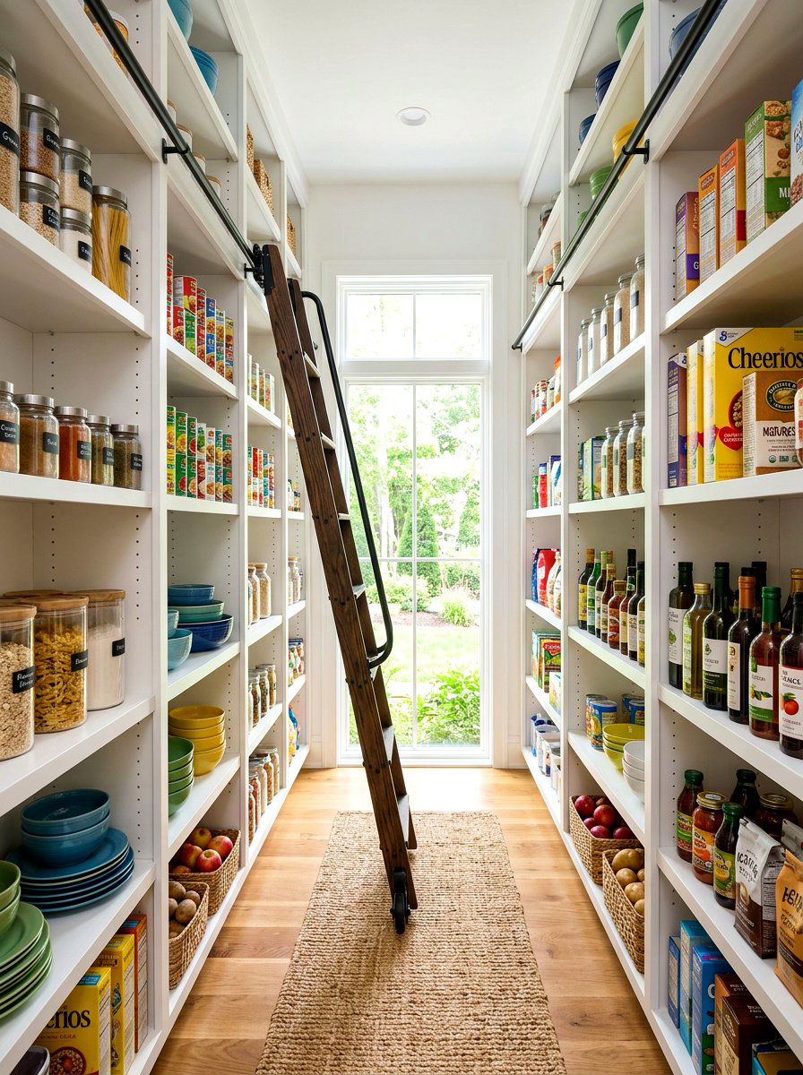 30 Pantry With Library Ladder Ideas for Maximum Storage Charm