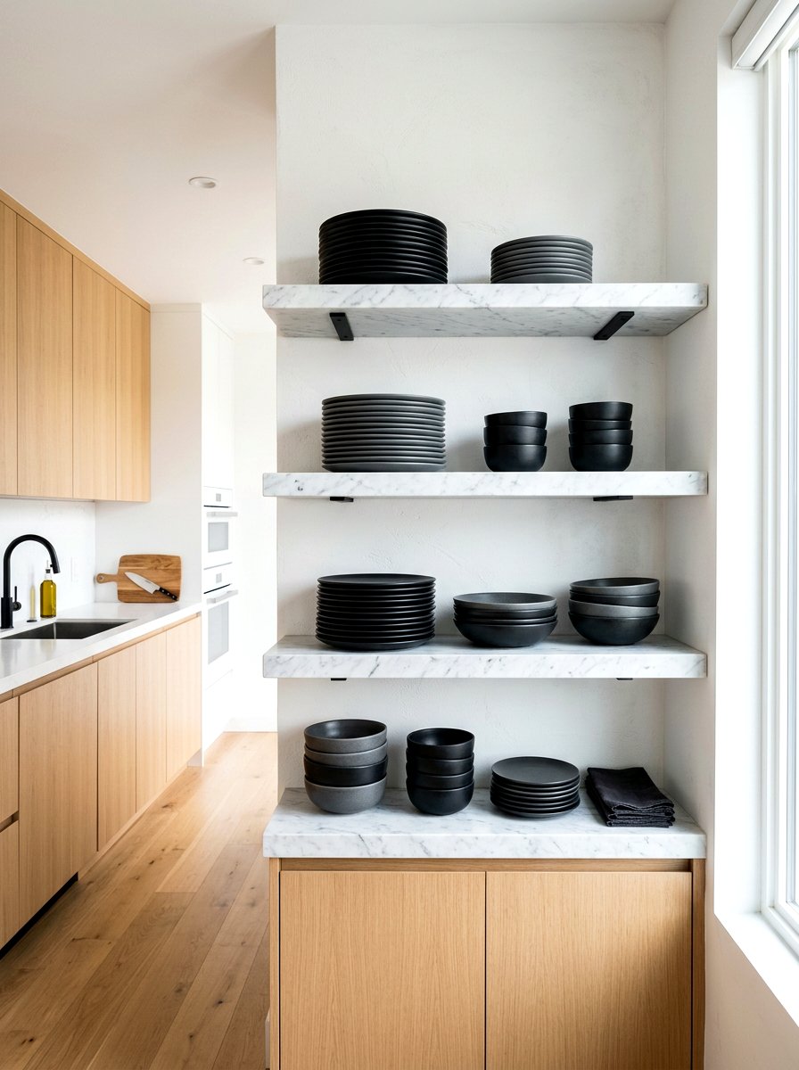Open Shelving Plate Display - 30 plate display kitchen ideas