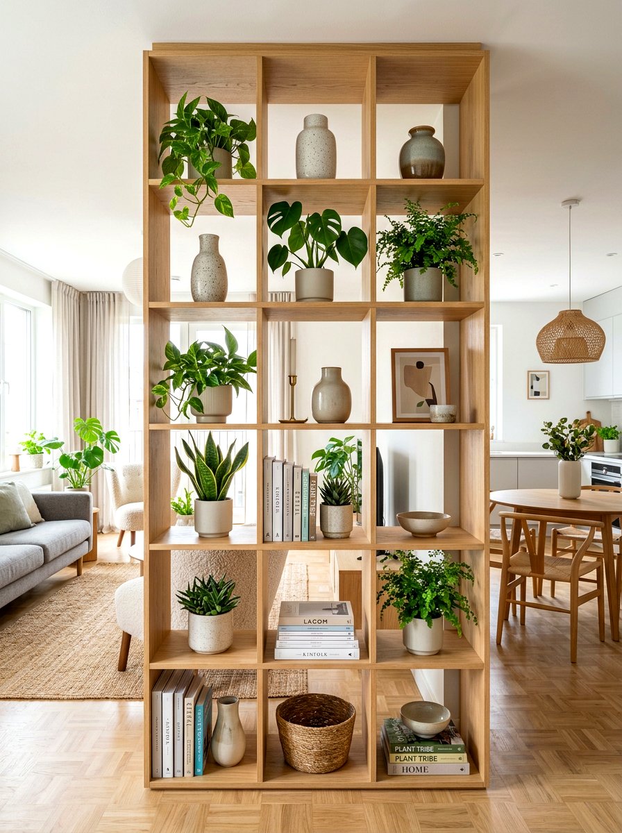 Open Shelving Room Divider - 30 bookshelf divider apartment ideas