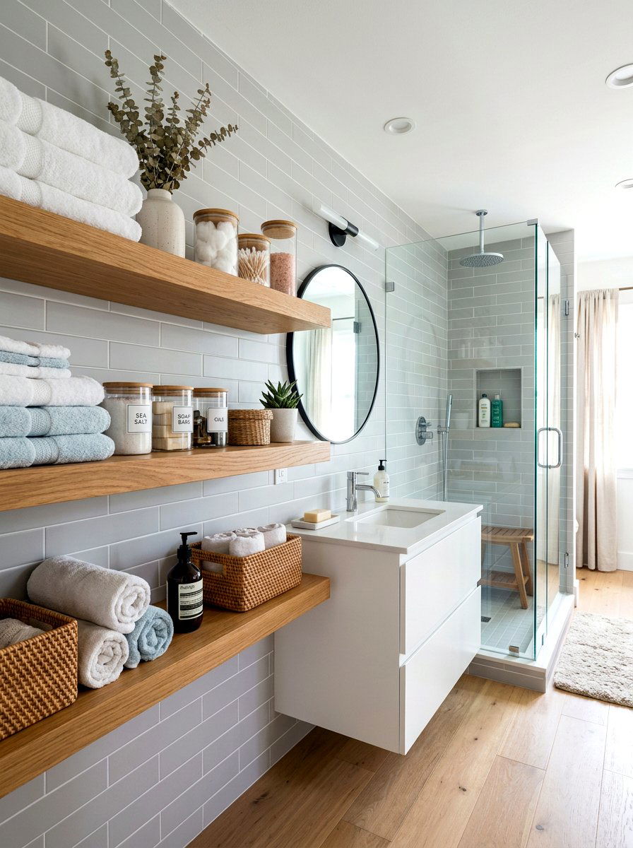 Open Shelving Storage - 30 timeless bathroom ideas